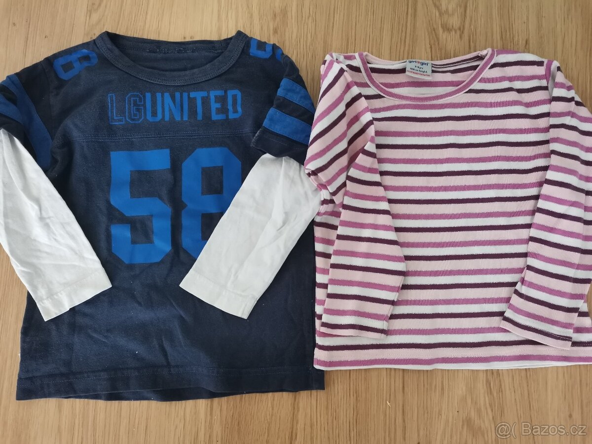 tričko dlouhý krátký rukáv holka kluk 104 3-4 roky - 2