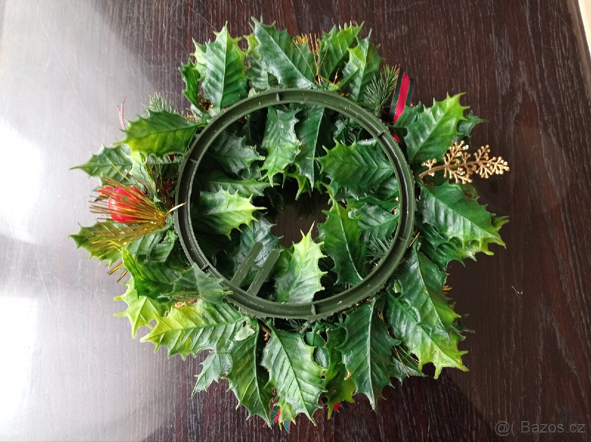 Vánoční dekorace - věnec - 2