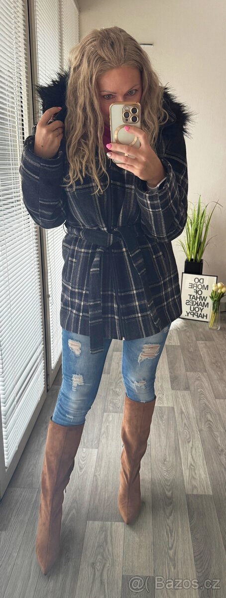 Kašmírový káro kabátek - 2