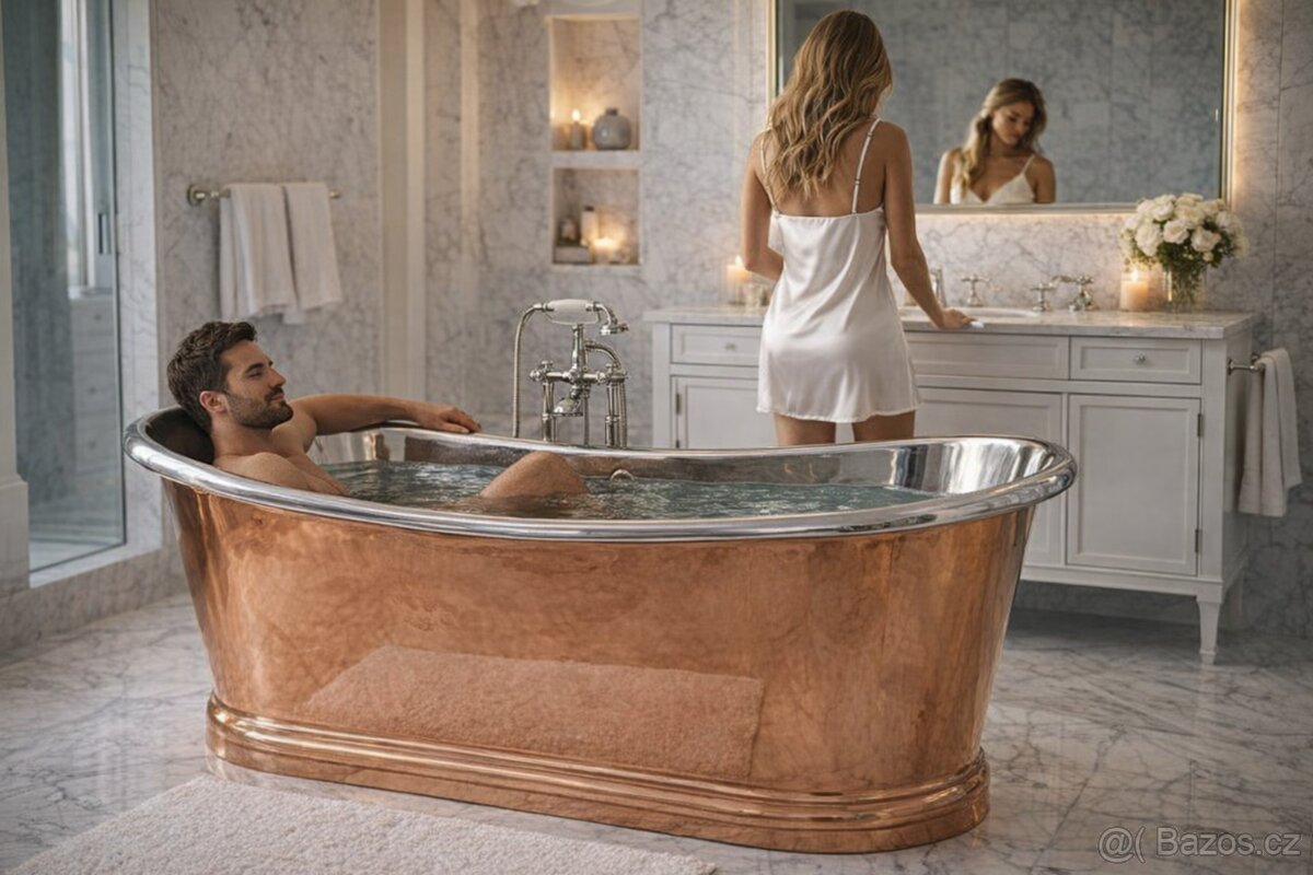 Prodám měděnou vanu a příslušenství. - 2