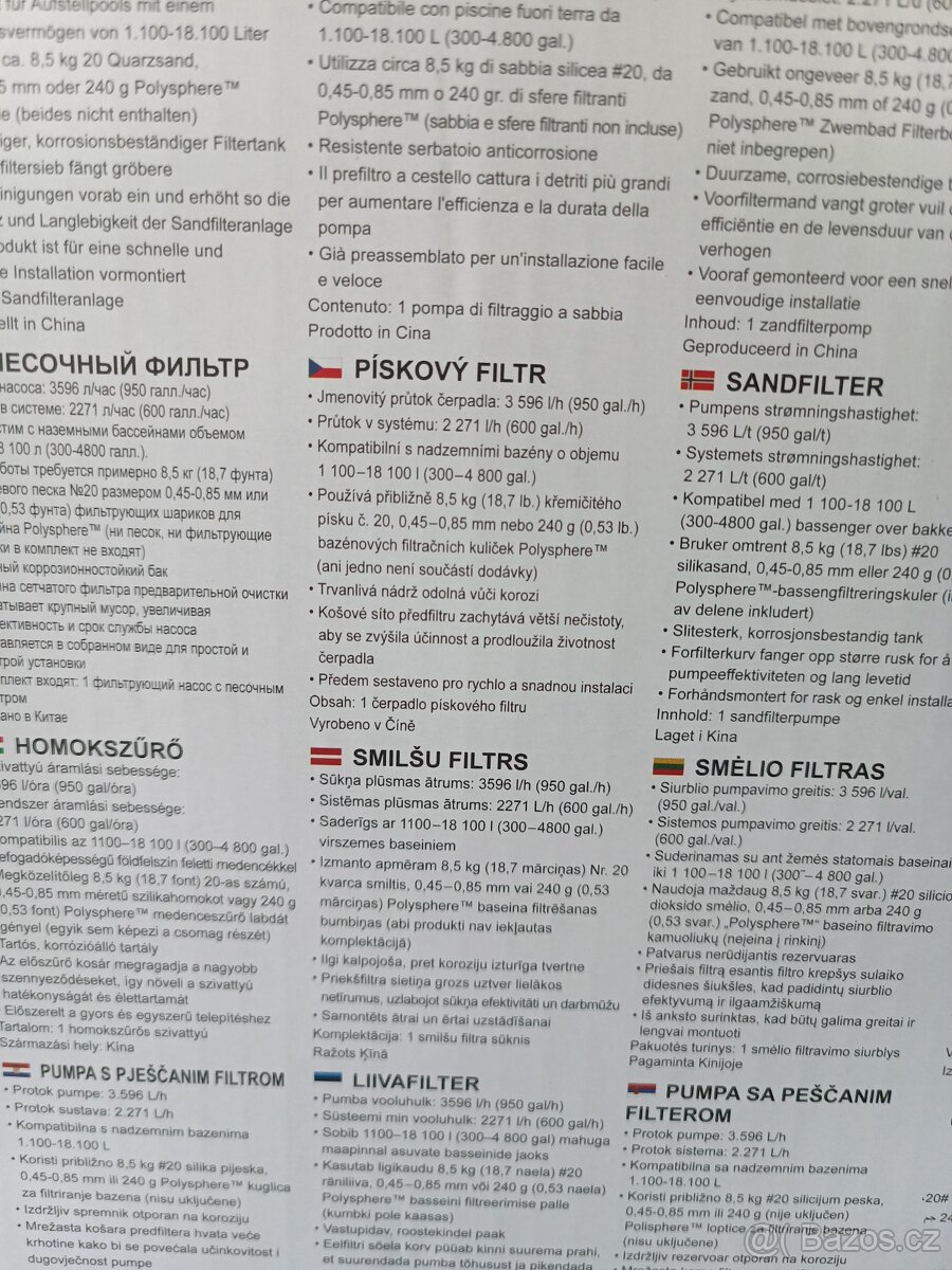 Bazénová filtrace - 2