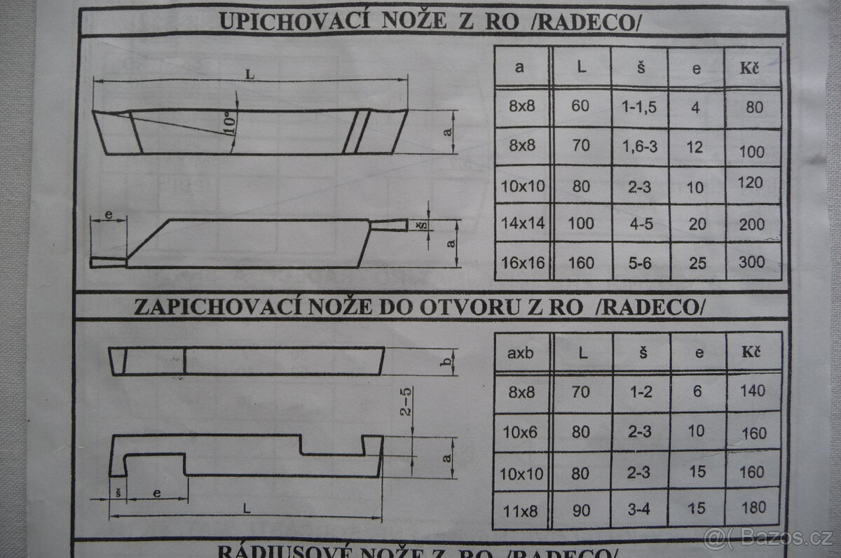 Prodám nové soustružnické nože - 2