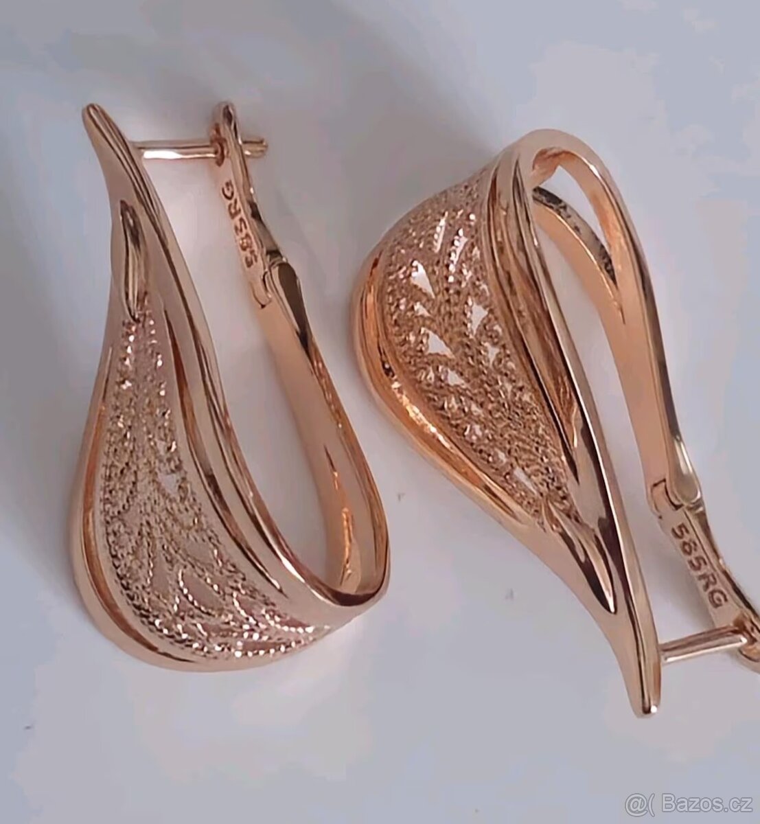 Náušnice zlato 14k 585RG - 2
