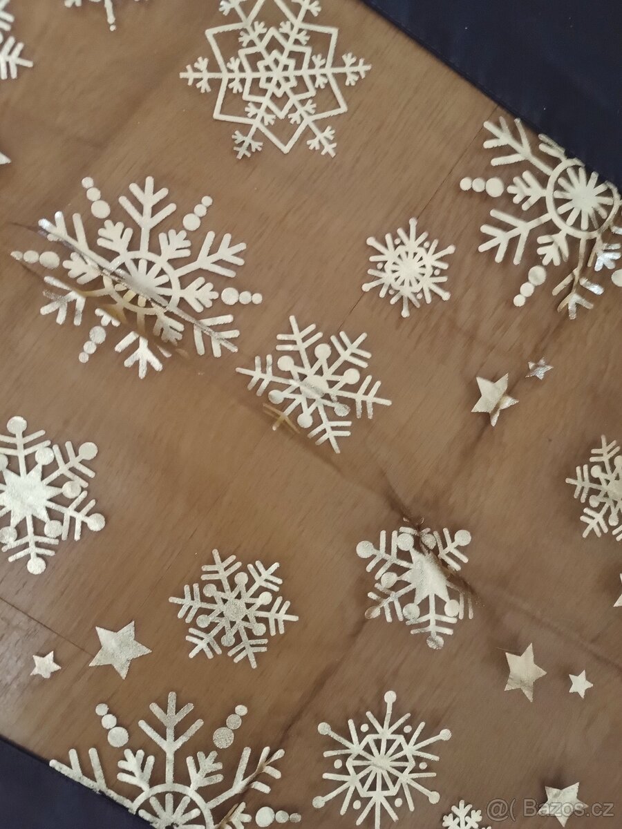 NOVÝ vánoční ubrus běhoun hnědo -zlatý Zn: ZARA Home - 2