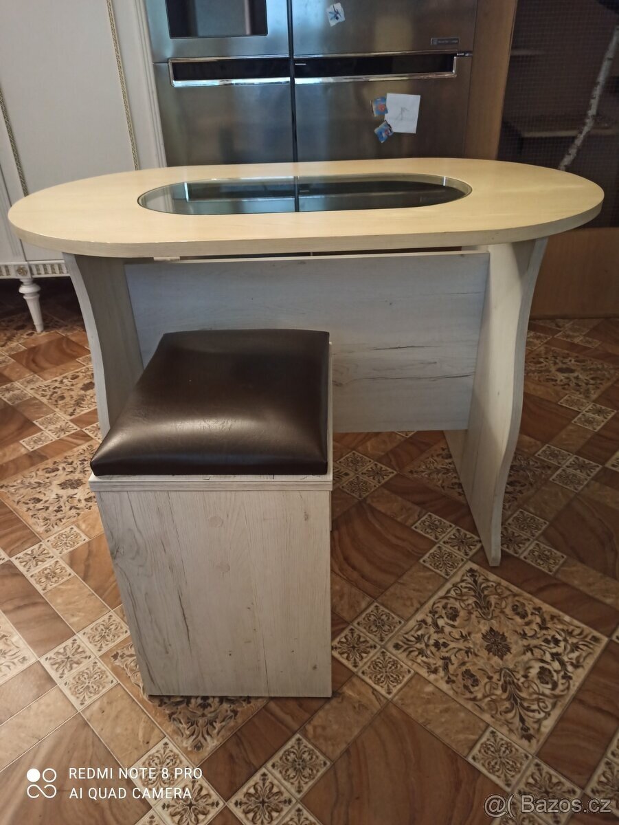 🎄Vánoční Výprodej🎄Konferenční stůl s Taburety z masívu. - 2