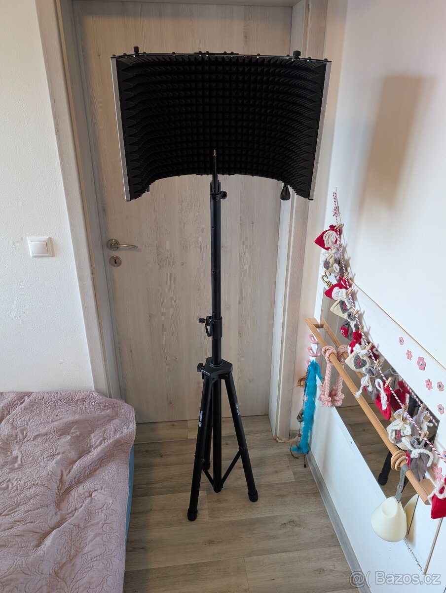 Akustický paravan+Zvuková karta+sluchátka+popfilter+stojan - 2