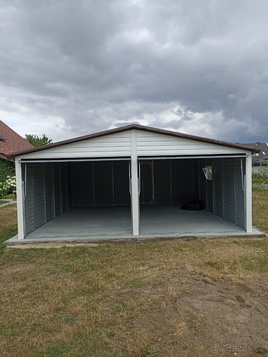 Plechová garáž 6x6m - 2