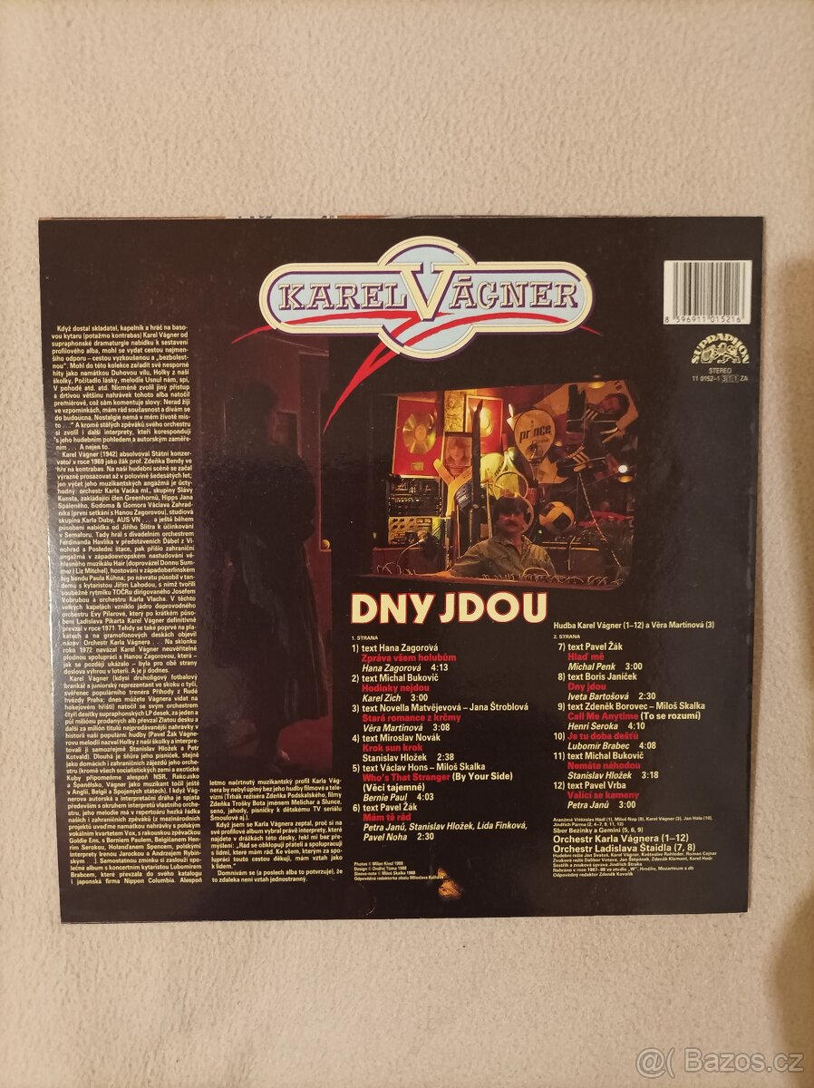 LP - VÁGNER Karel (Dny jdou), Supraphon 1988 - 2