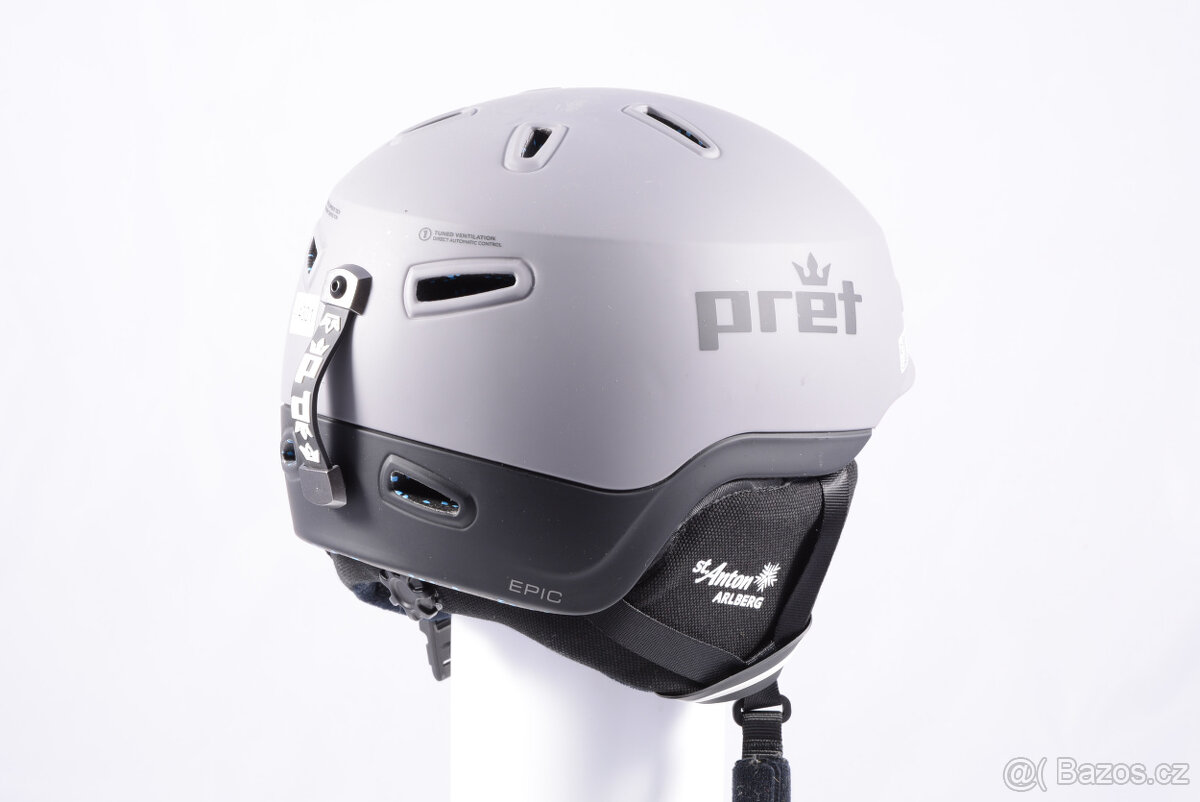 Použita lyžařská/snowboardová helma PRET EPIC, šedá/černá - 2