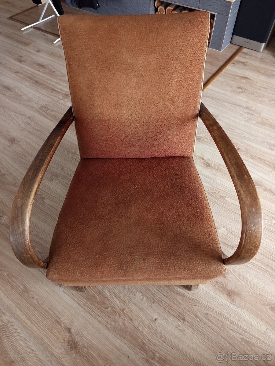 Retro Křeslo s dřevěnými područkami - 2