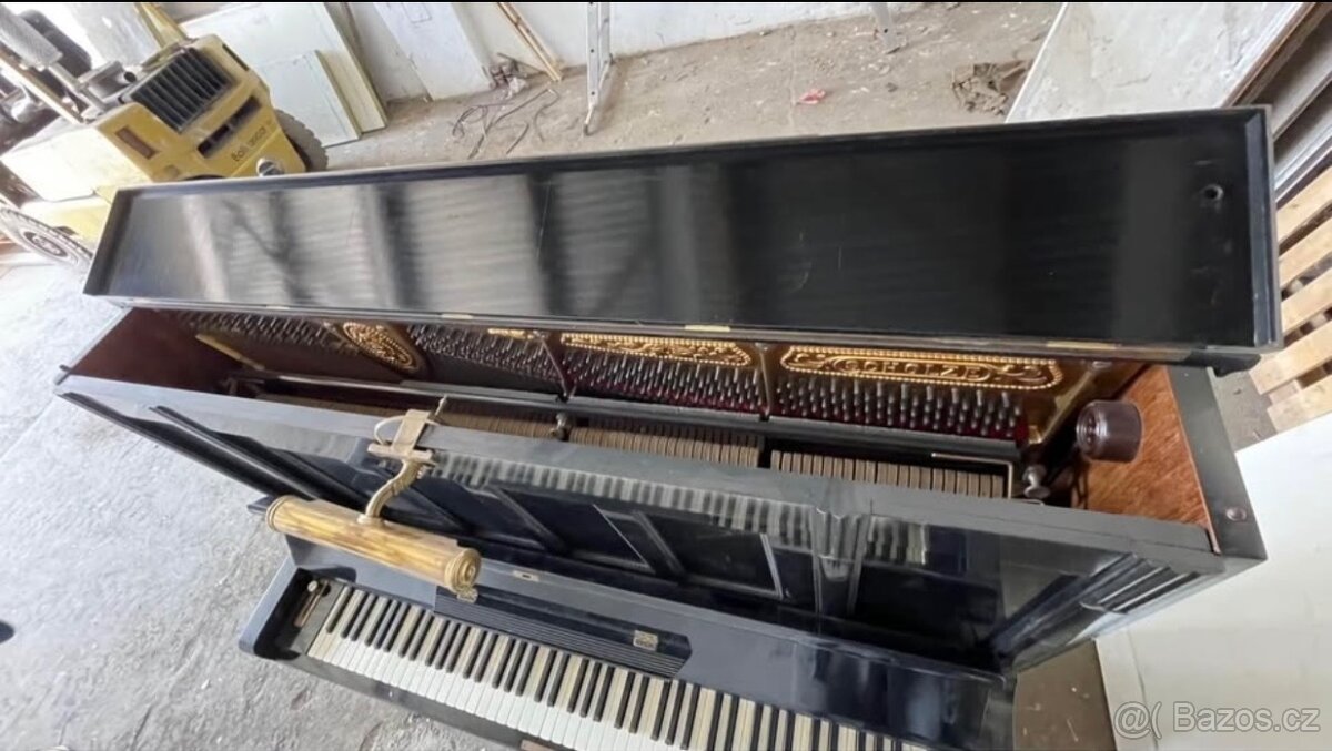 Pianino SCHOLZE – Georgswalde + židle + originální lampička - 2
