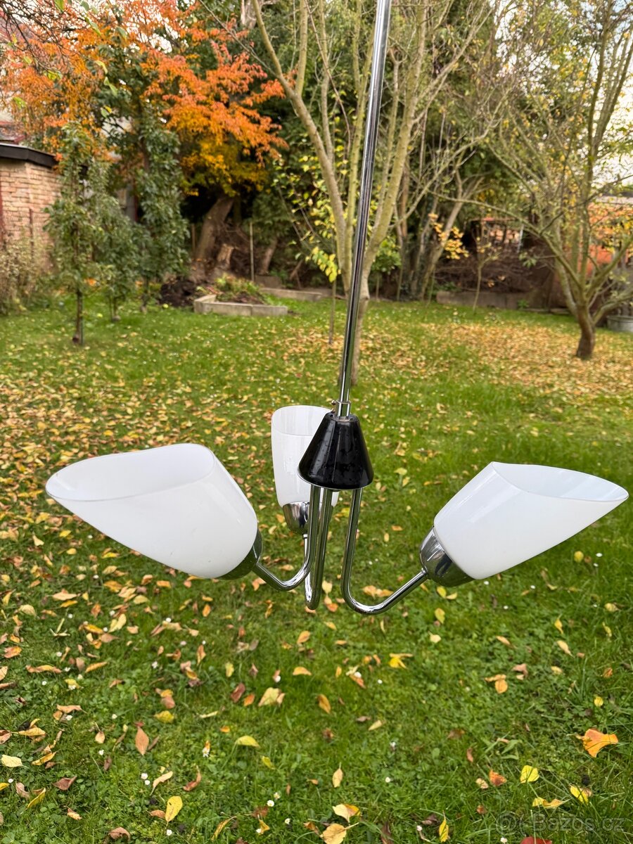 Trojramenný lustr 50. - 60. léta - 2