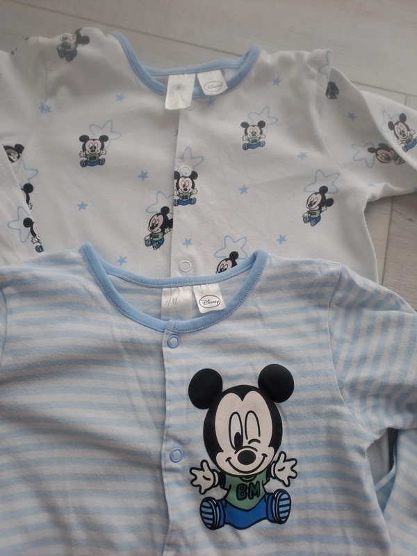 2 overaly/pyžama H&M, vel.98 s Mickey Mousem - 2