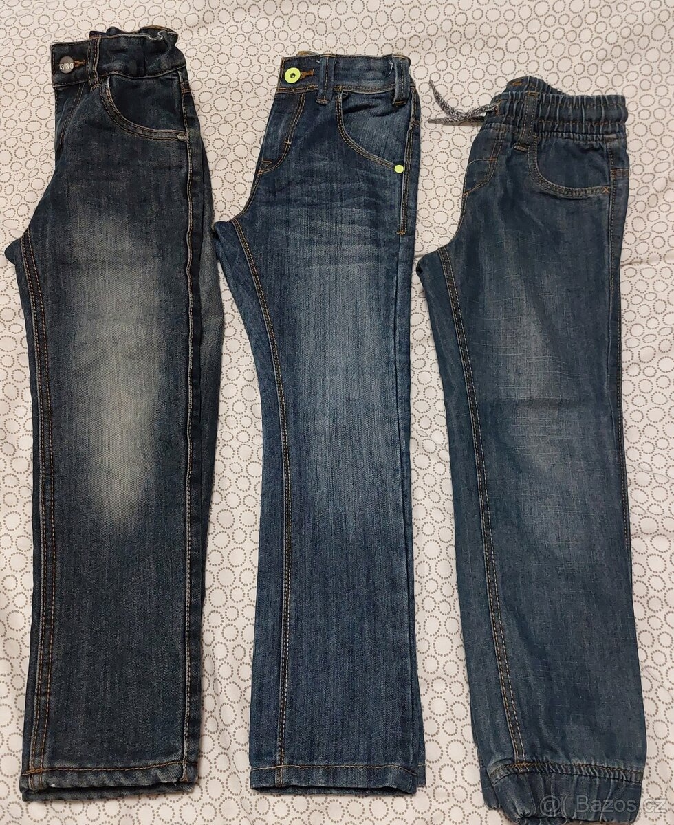 Džíny, pláťáky vel. 104-158 - 2
