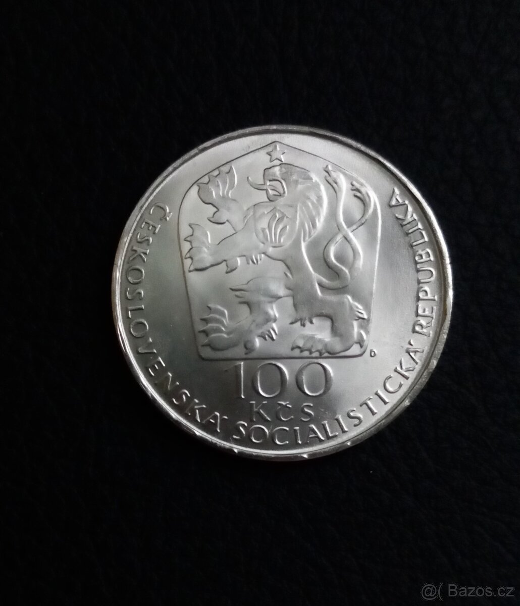100 Kčs výročí úmrtí Václava Hollara 1977 - 2