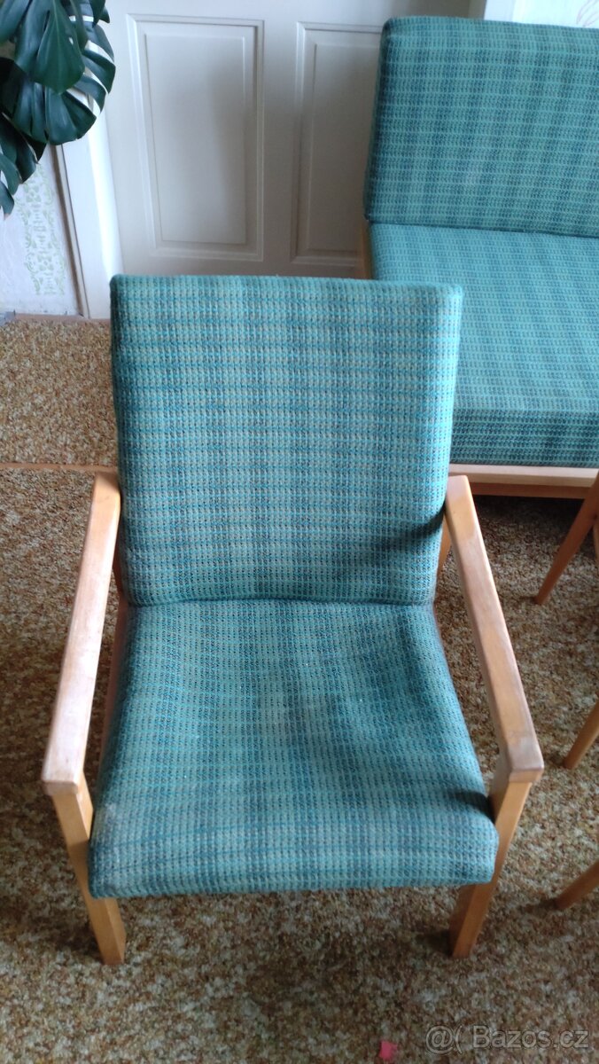 Retro sedací souprava Jitona 60. léta - gauč, křesla, židle - 2