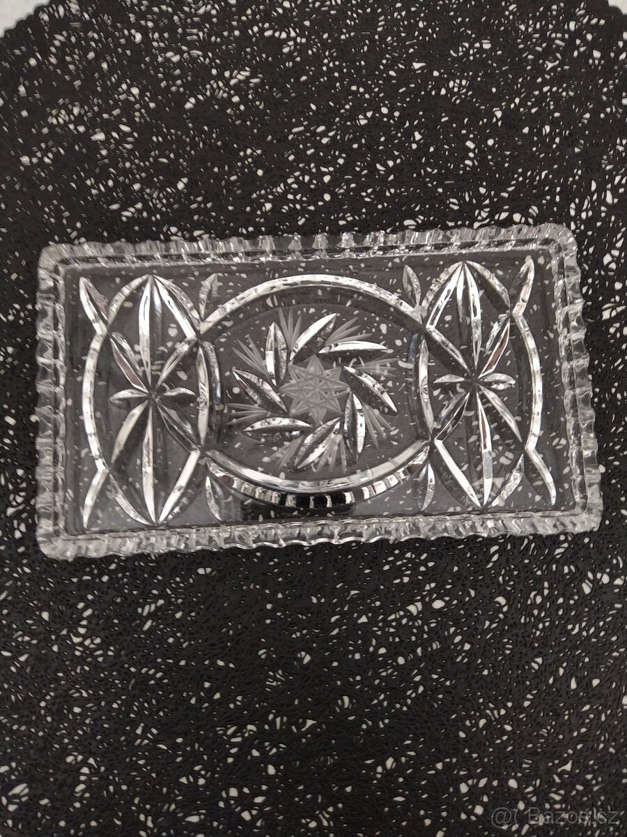 Křišťálový broušený tác - 2