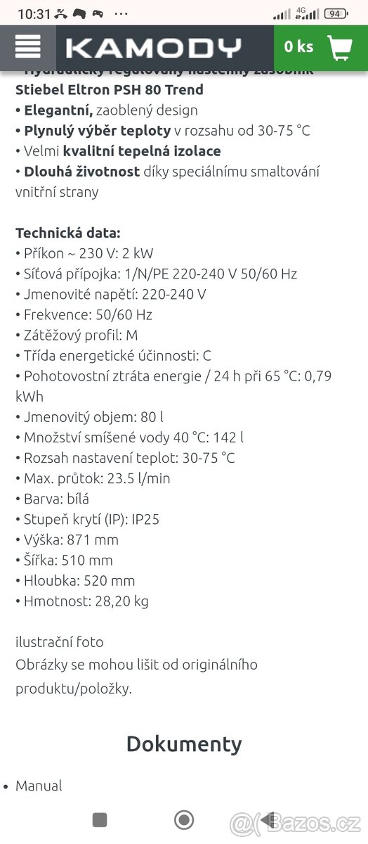 Novy elektricky bojler 80 L - 2