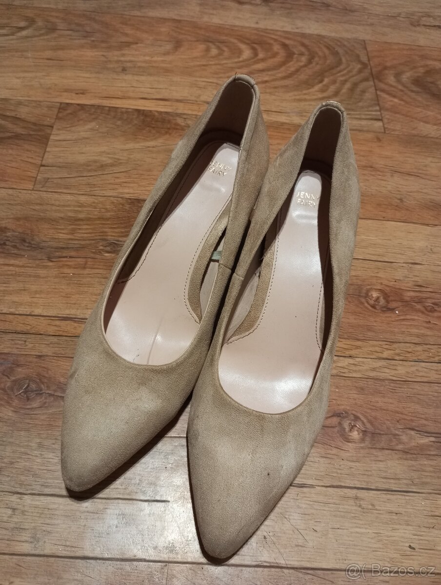 Dámské béžové boty na podpatku velikost 41 - 2