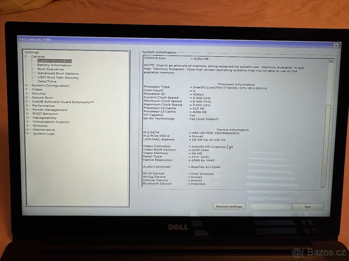 Dell Latitude 7480 – i7/ 16GB RAM / SSD 480GB / dotykový - 2