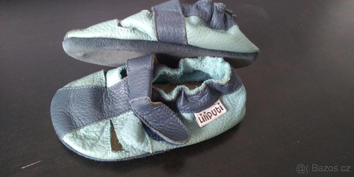 Liliputi kožené capáčky sandálky Sky modré vel. L - 2