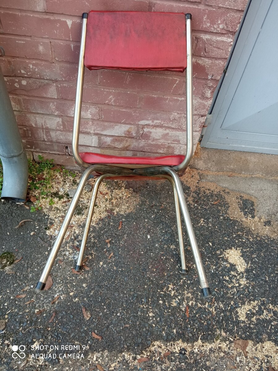 Židle chrom červená - 2