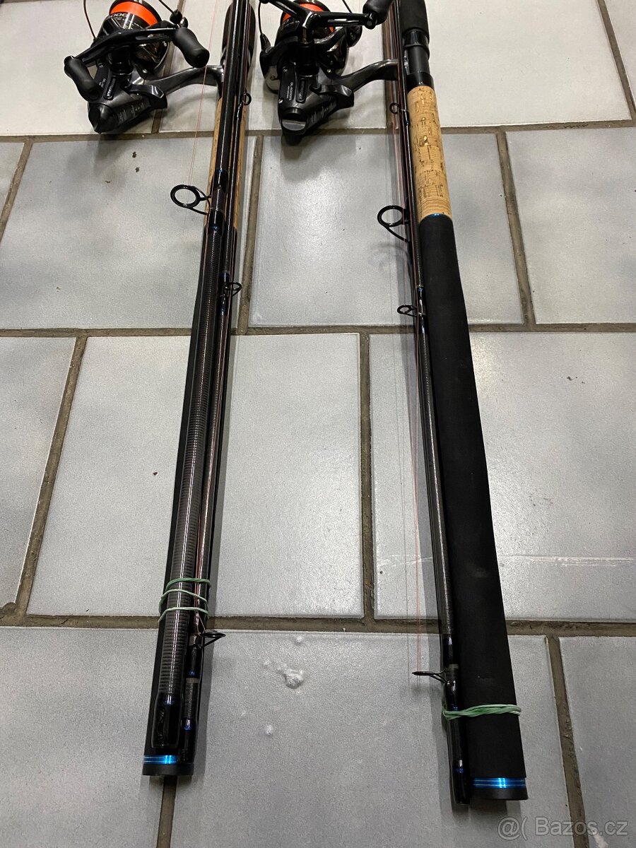 2x prut Daiwa Nzon Feeder Medium a 2x Shimano DL4000 FB - 2