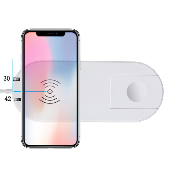 2v1 bezdrátová nabíječka, pro telefon a Apple Watch, bílá, 5 - 2