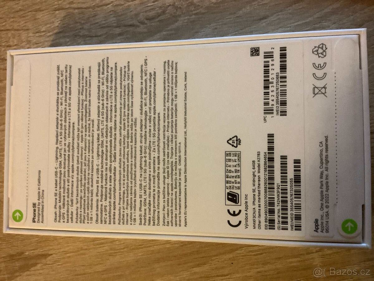 NEOTEVŘENÝ Apple iPhone SE (2022) 64GB černý, i záruční list - 2