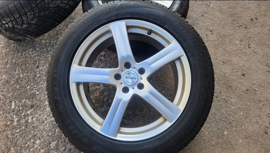 zimní Alu kola disky Enzo 5x108 8jx18 et50 pneu dunlop - 2