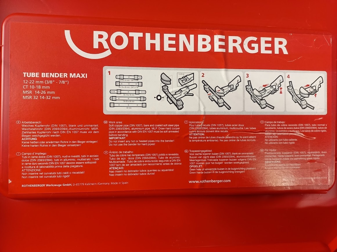 Rothenberger ruční ohýbačka trubek - 2