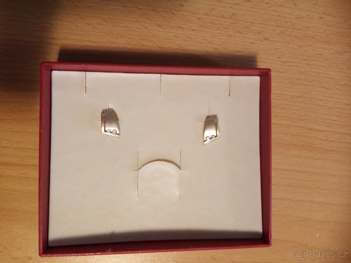 Náušnice stříbrné s kamínky - 2