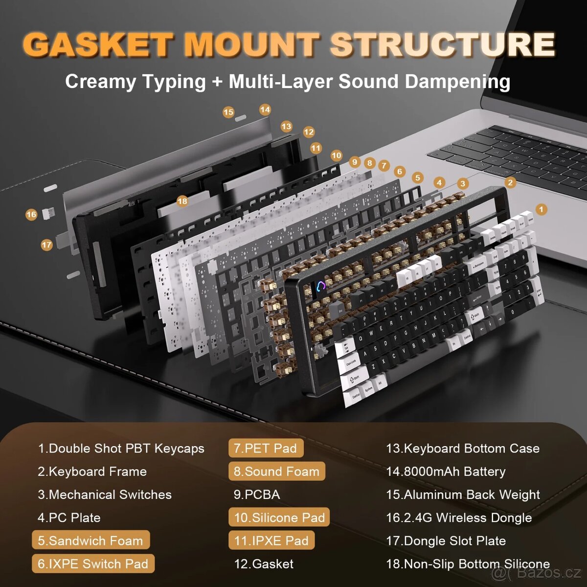 YUNZII AL98 QMK/VIA, herní mechanická klávesnice - 2
