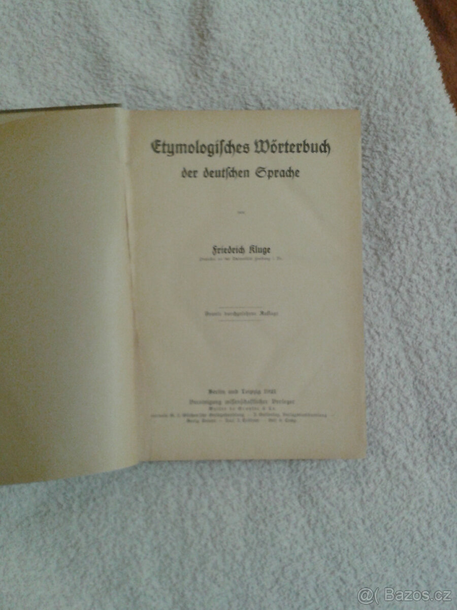 Etymologický slovník německého jazyka, 1921 - 2