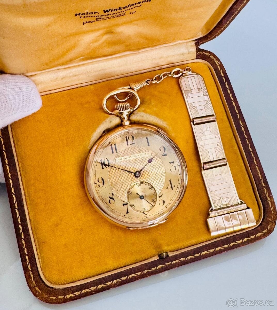 VZÁCNÉ 14K ZLATÉ PÁNSKÉ KAPESNÍ HODINKY IWC SCHAFFHAUSEN - 2