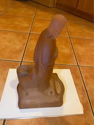 Starožitný skleněný svícen - Ježíš - 2