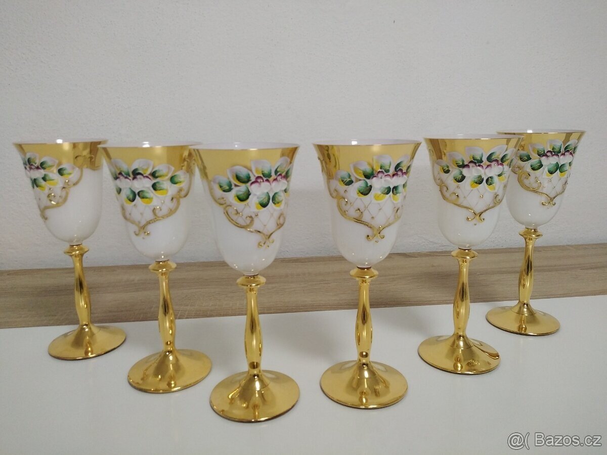 Sklenice na vino opal, smalt 6 ks - 2