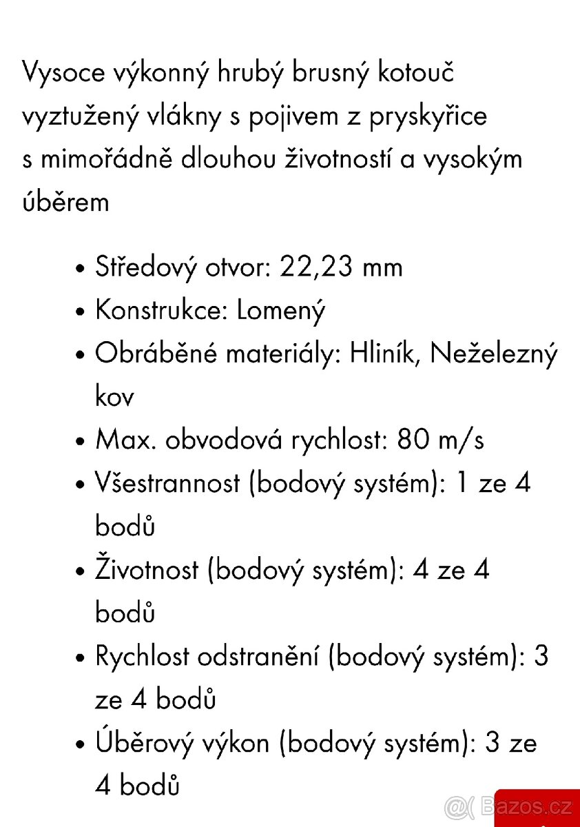 Brusný kotouč pro hliník a neželezné kovye - 2