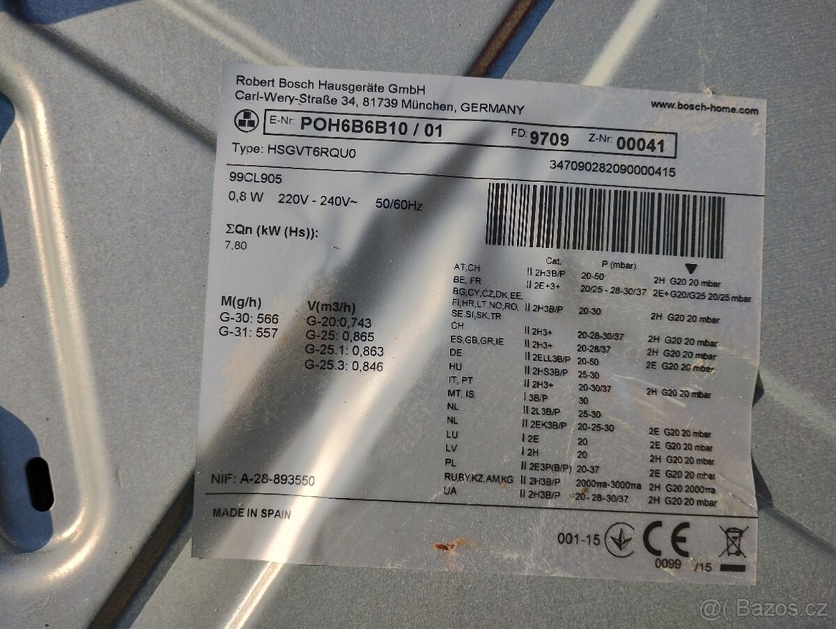 Plynová varná deska Bosch - 2