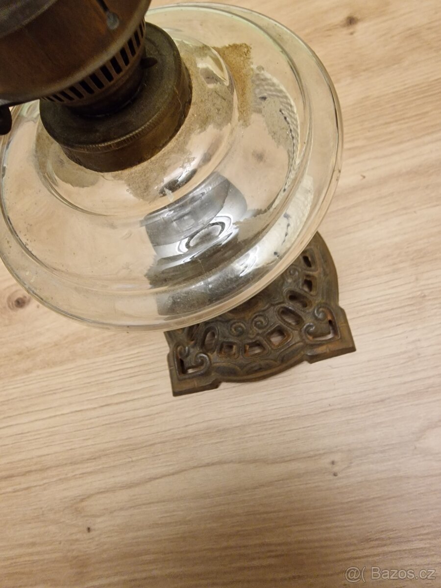 Starožitná petrolejová lampa - secesní klenot pro sběratele - 2