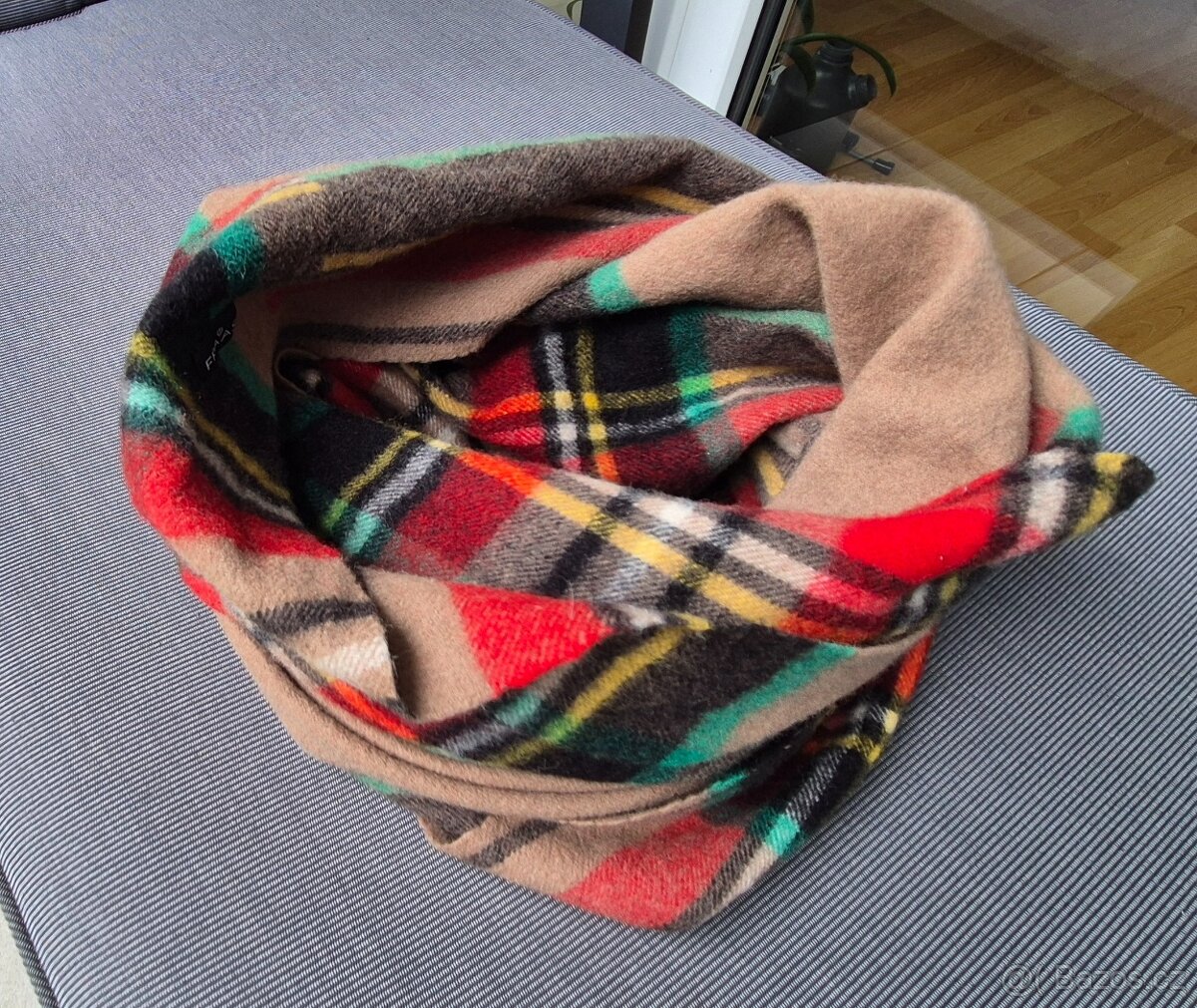 Nákrčník kulatá šála Fraas – 100 % vlna, tartan kostka - 2