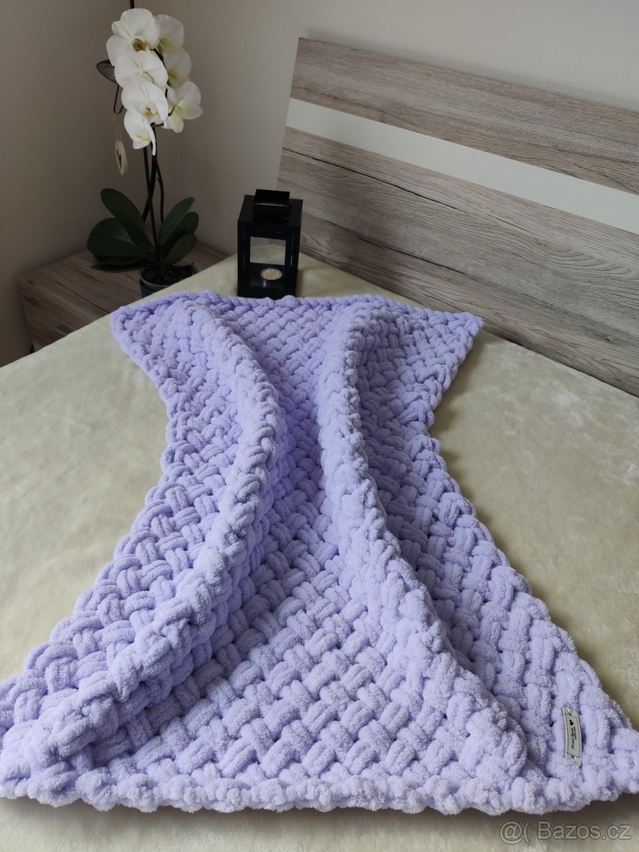 Pletená dětská deka svetlofialová - 2
