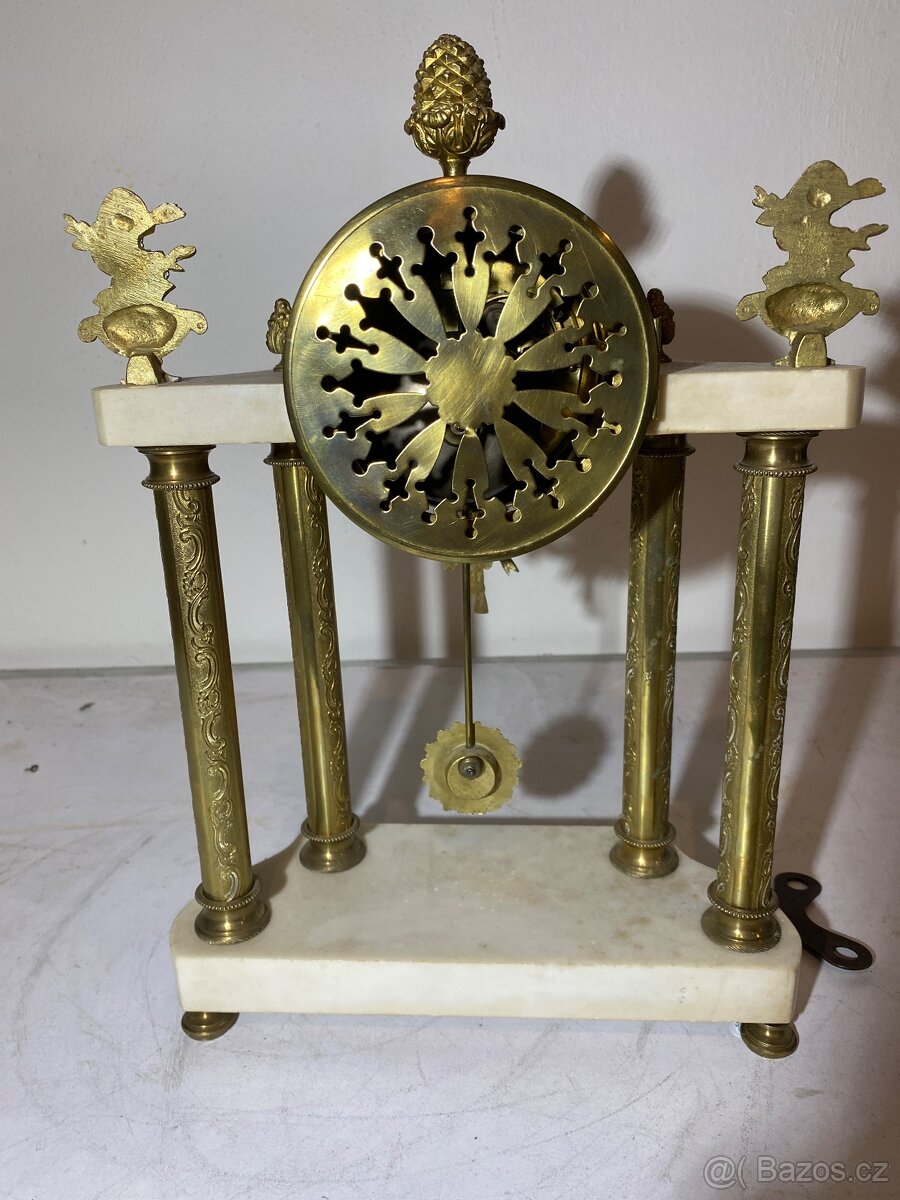 Starožitné stolní portálové hodiny (tzv. portico clock) - 2