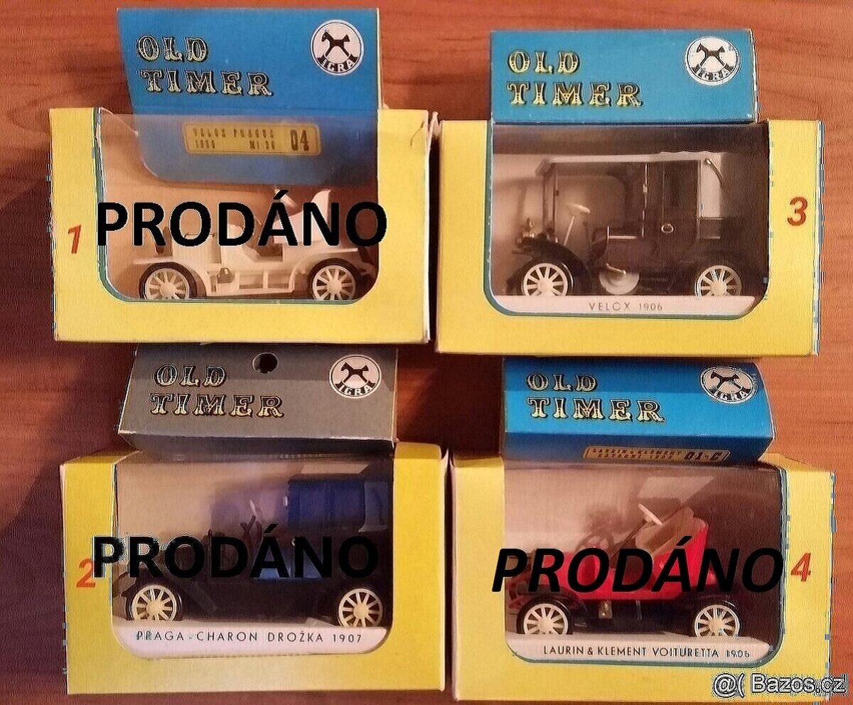 Igra Old timer - stará autíčka s krabičkami 10 ks - 2
