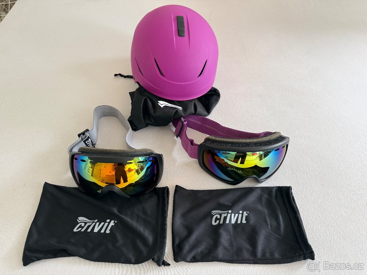Lyžařská přilba+2x lyžařské bryle - 2
