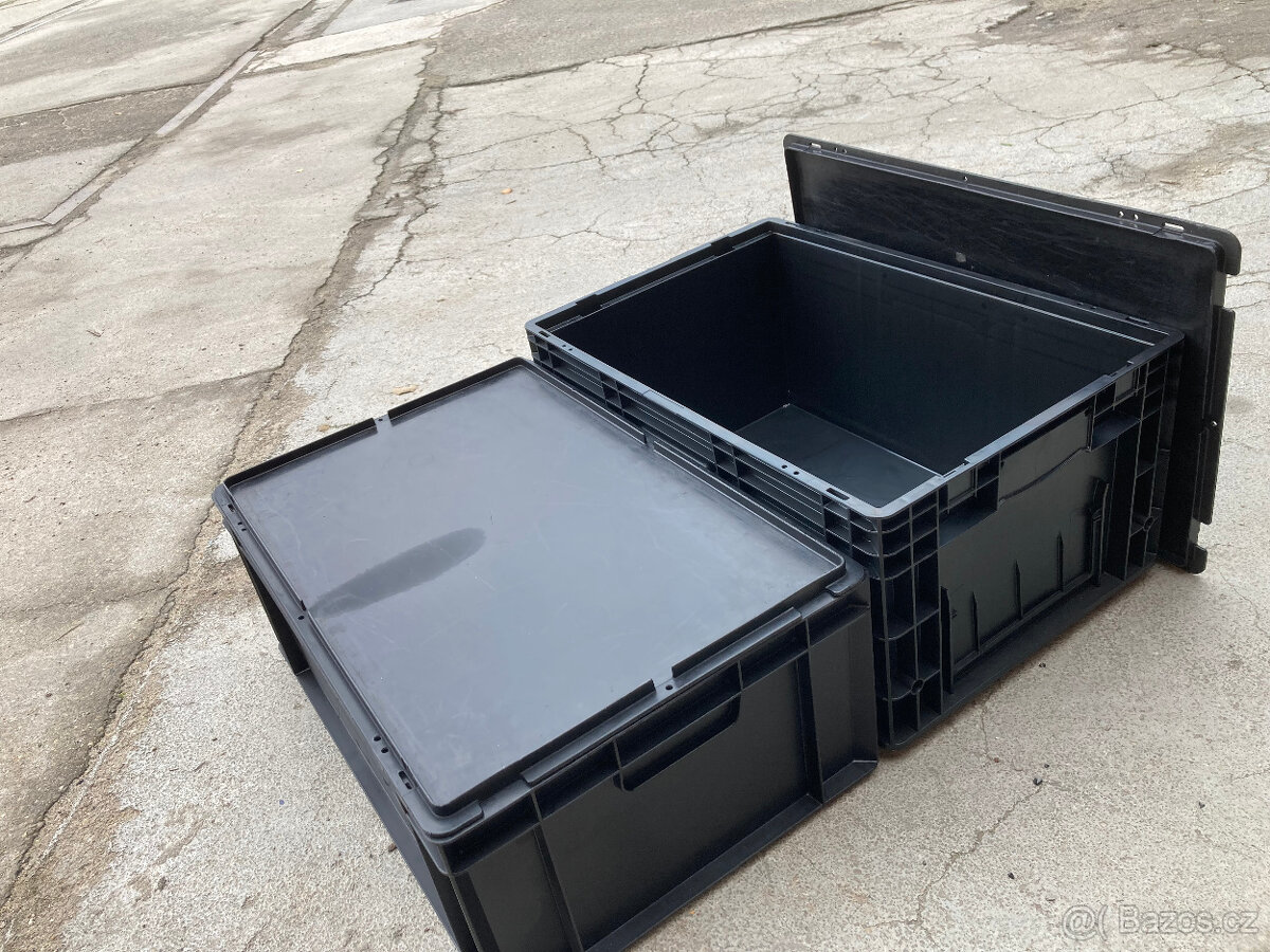 Ukládací box plastový, přepravka s víkem KLT 4622 za 200 kč - 2
