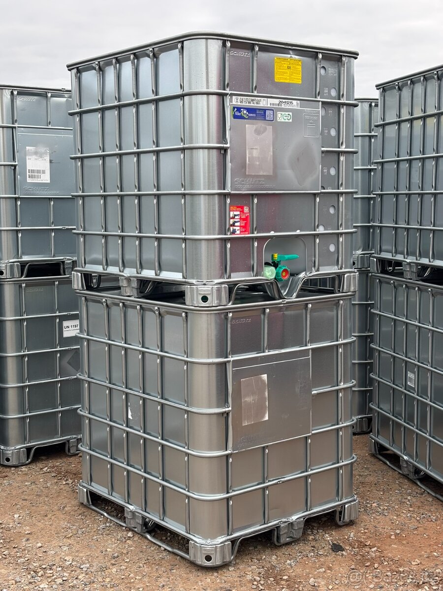 IBC nádrž oplechovaná 1000L - od potravin - 2