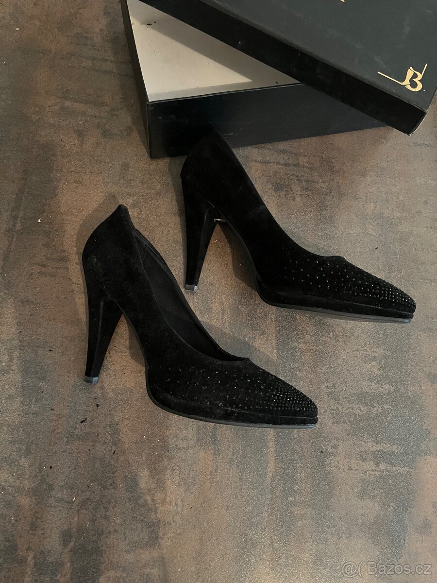 Luxusní černé lodičky vel. 39 - i jako vánoční dárek - 2