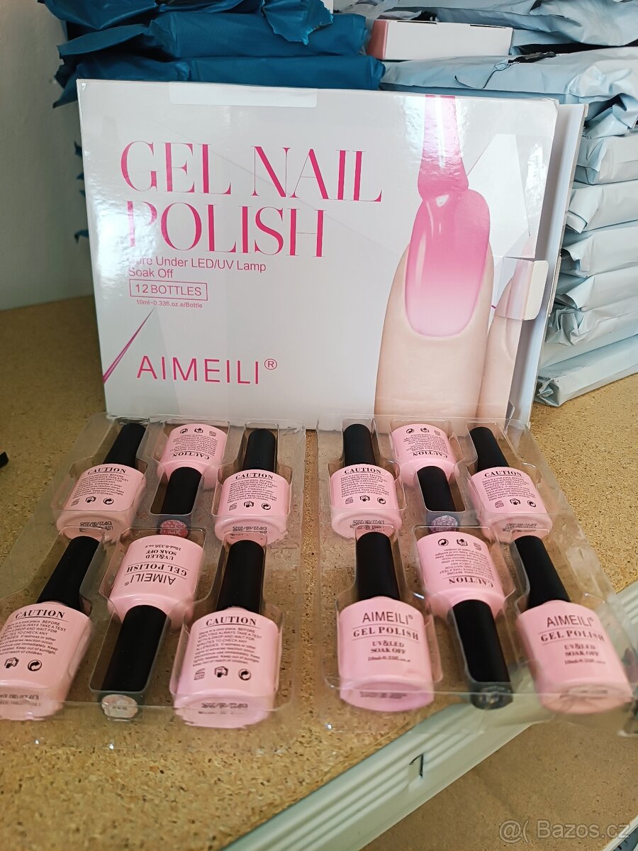 Sada 12 ks laků na nehty pro UV lampy (set 12-7, 10ml) - 2