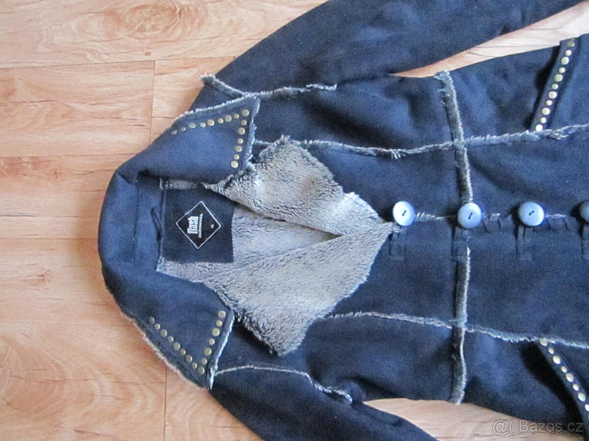 Kabát / kožich z umělé kožešiny, vel. M/L, délka 102 cm - 2